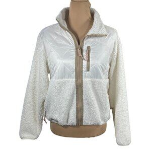 Old Navy Women's Full Zip Sherpa Jacket Cream Brown Size XS Extra Small